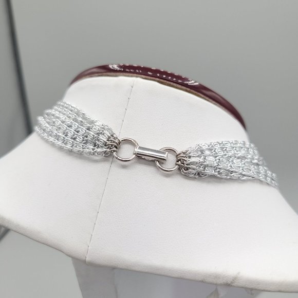 Sarah Coventry Womens Multi Strand Silver Tone Metal Scroll Chain Necklace 15 in - Picture 4 of 6